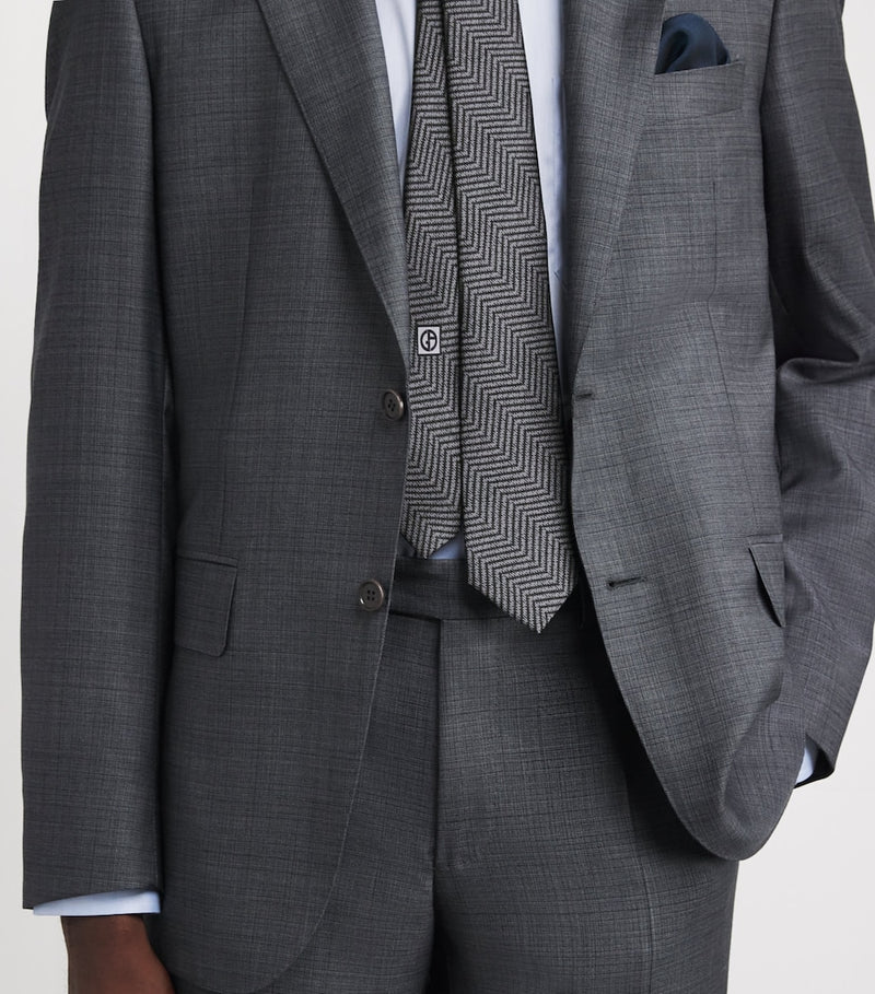 Giorgio Armani silk chevron tie 7cm - British product