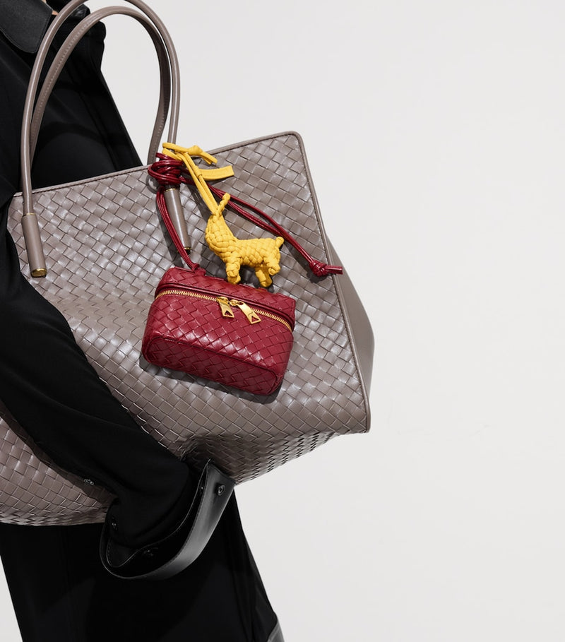 Bottega Veneta leather intreccio rabbit charm (British brand)