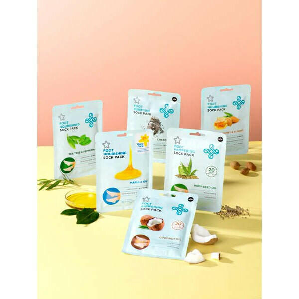 Superdrug Coconut Oil Pampering Foot Mask with Foot Socks GOODS Superdrug