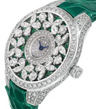 Graff white gold butterfly watch 33mm diamonds emeralds - British product
