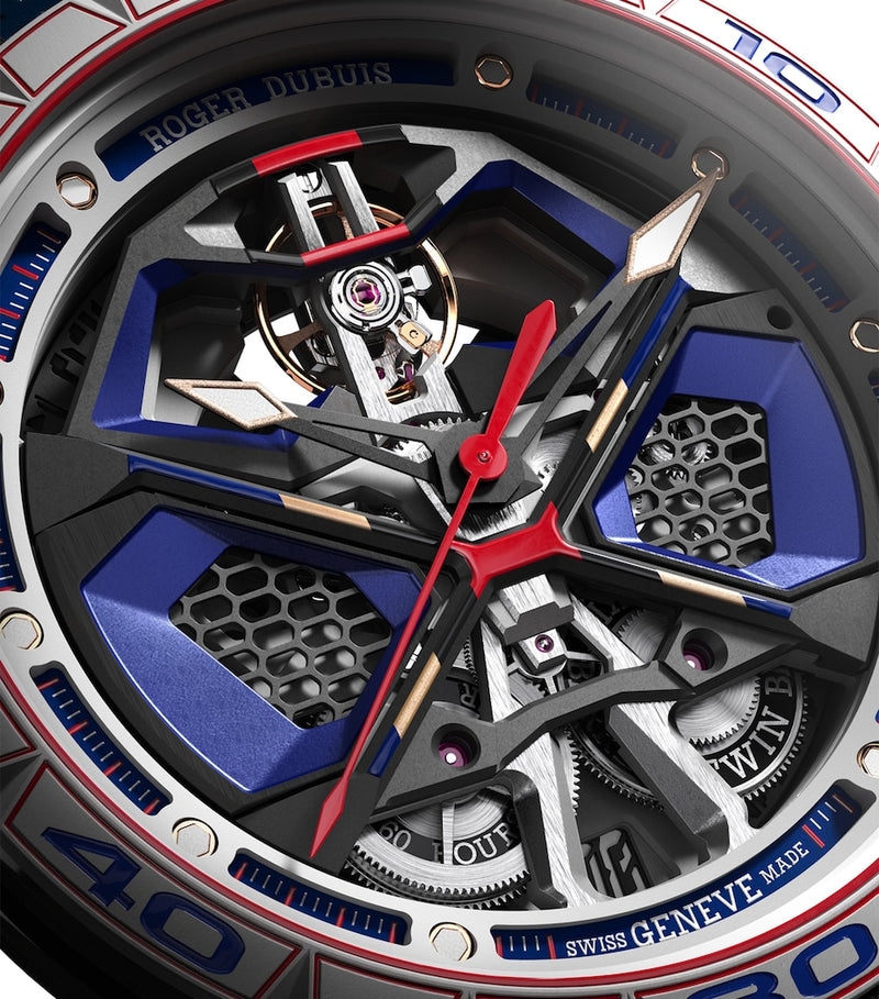 Roger Dubuis Excalibur Spider Huracan watch 45mm skeleton dial, imported from the UK