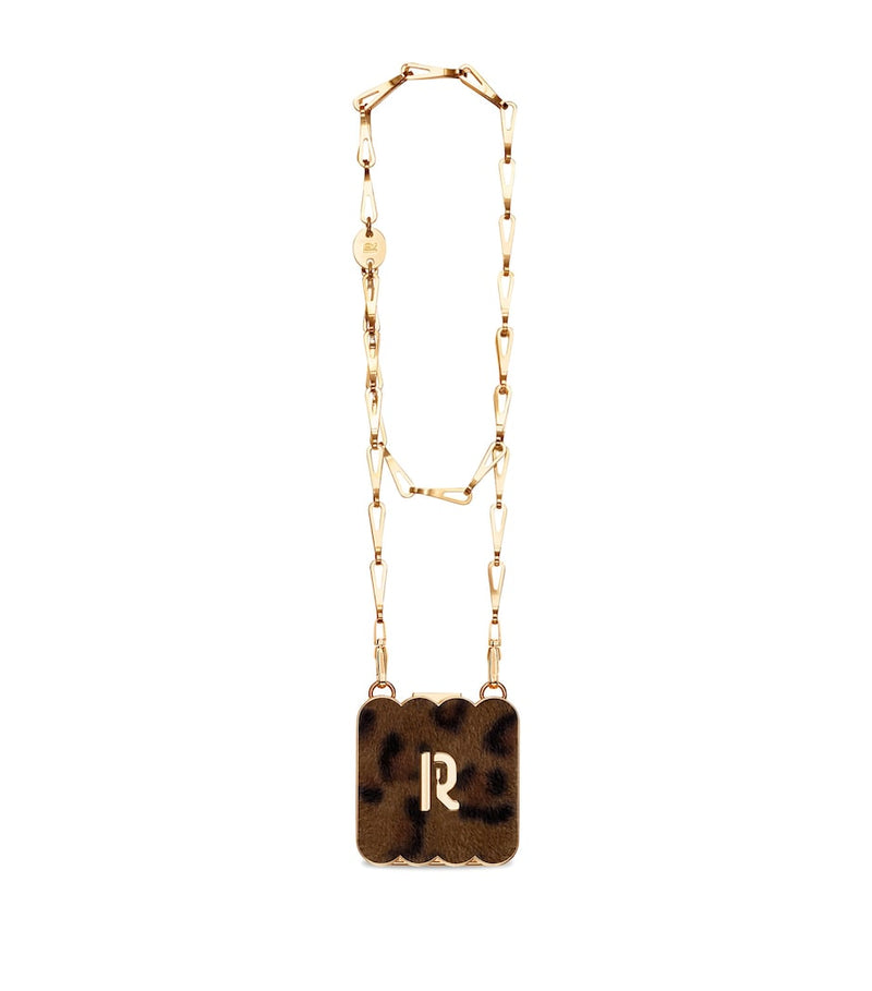 Rabanne antique gold luminizer 9.1g and leopard clutch bag, UK version
