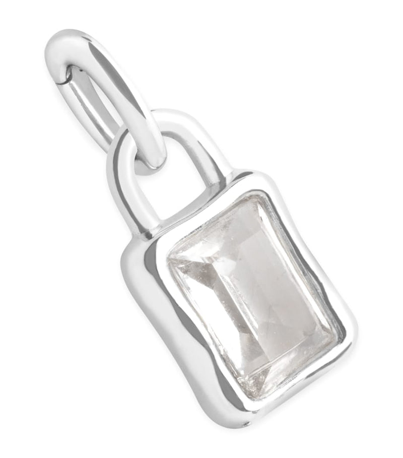 Astrid & Miyu April birthstone charm rhodium-plated sterling silver, UK version
