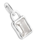 Astrid & Miyu April birthstone charm rhodium-plated sterling silver, UK version
