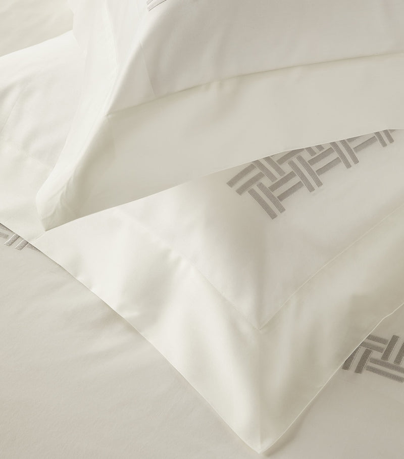 Frette basketweave embroidered super king flat sheet set 270cm x 230cm - British product