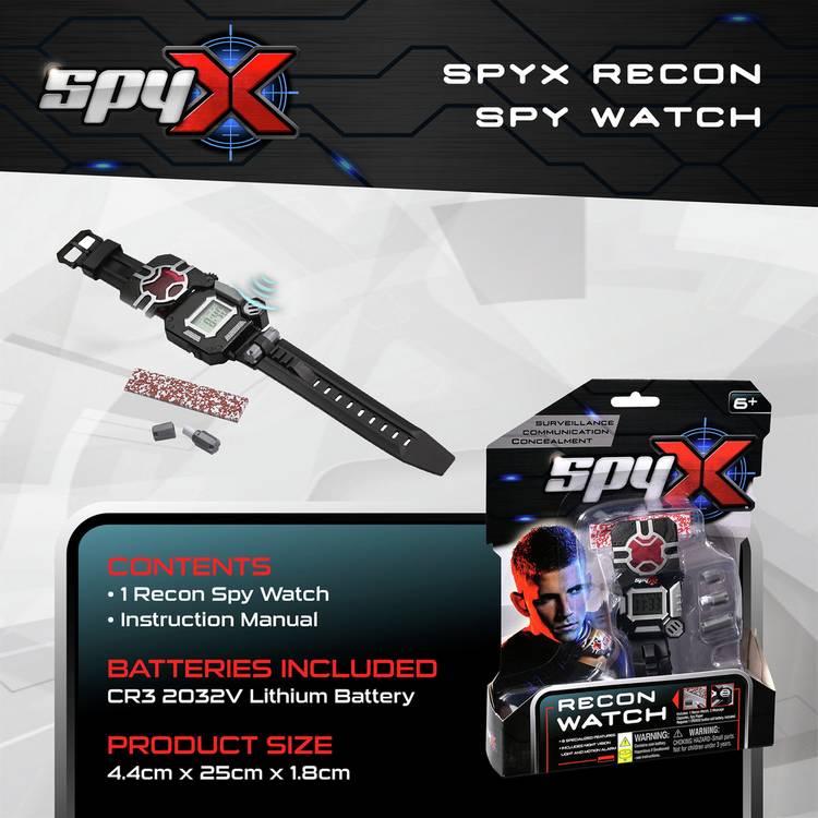 Spy X Recon kids black 8 in 1 watch (British brand)