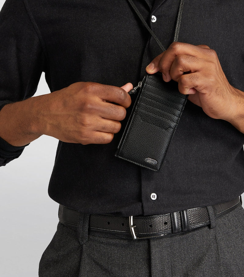 Brioni leather card holder with coin purse (British brand)