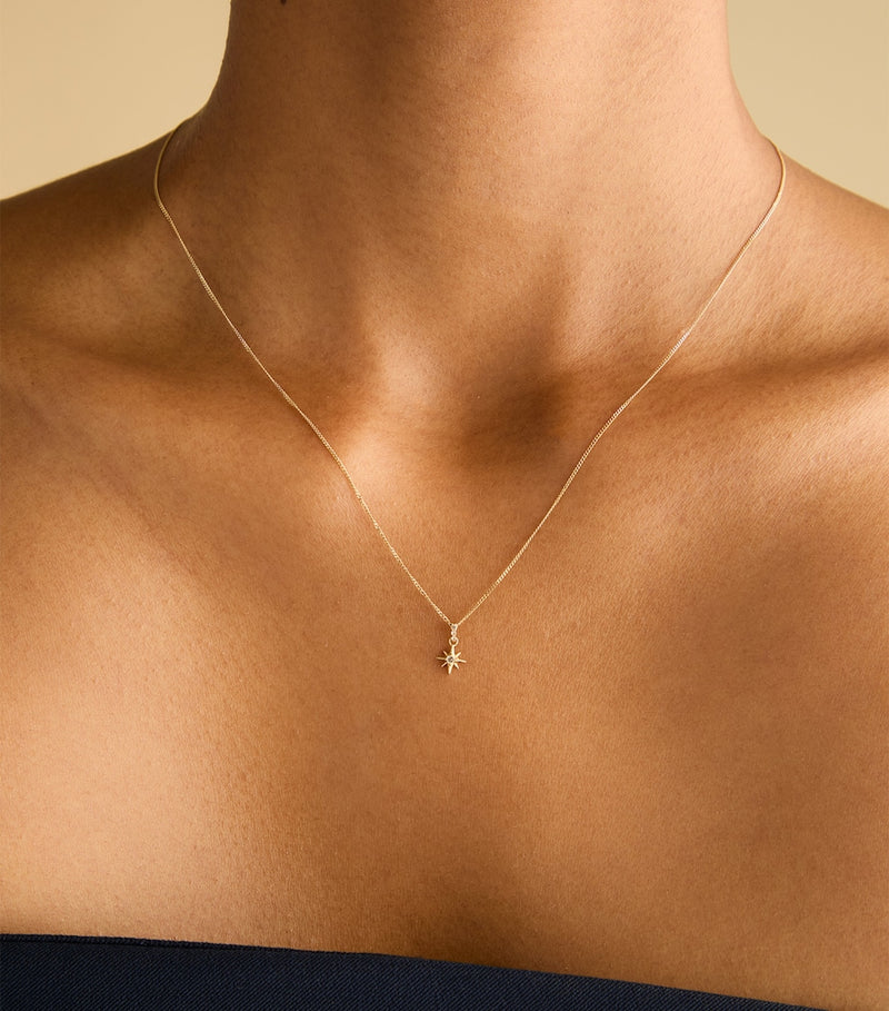 Astrid & Miyu star necklace yellow gold white topaz - British product