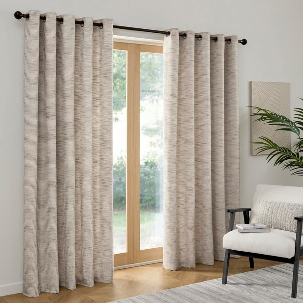 Curtina Talon grey eyelet curtains 117x137cm - British product