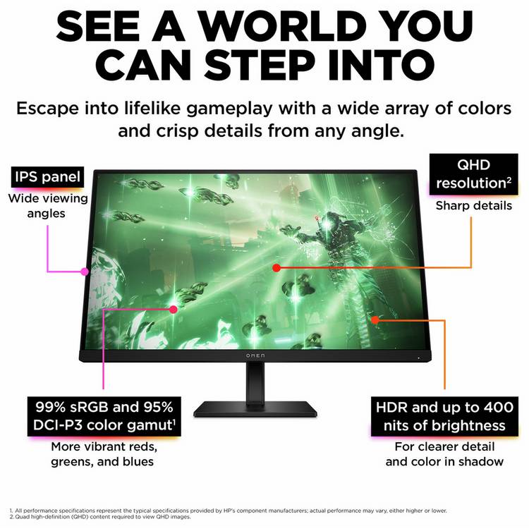 HP Omen 27Q 27-inch gaming monitor, imported from the UK