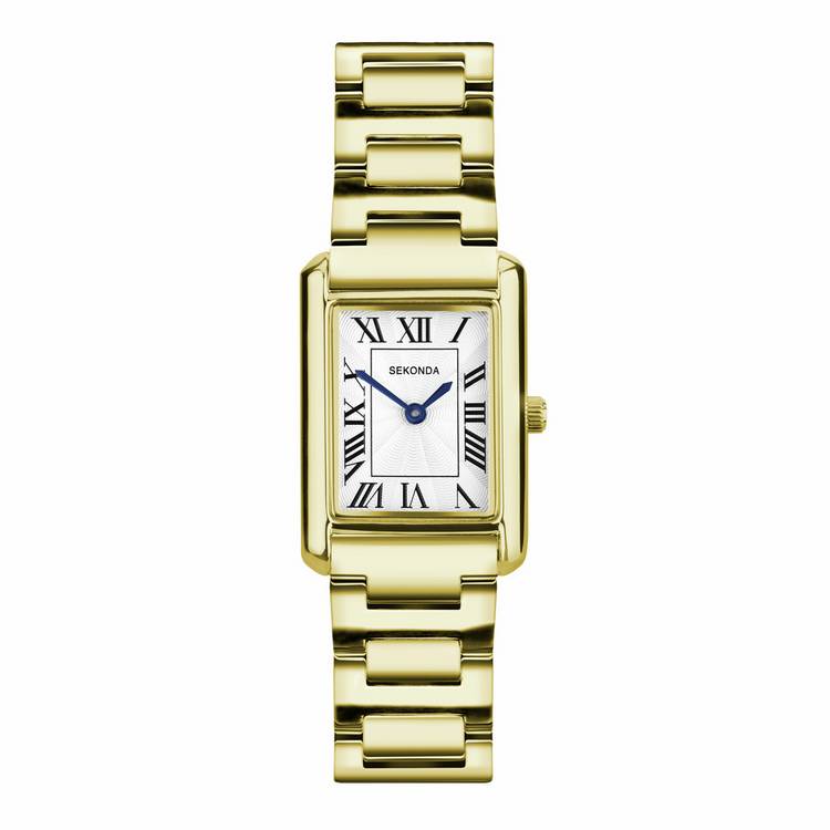 Sekonda ladies watch Colette white dial gold bracelet 22mm (British brand)
