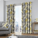 Argos Fusion Tropical Palm Leaf Eyelet Curtains Ochre 117x137cm- Buy online at McGrocer
