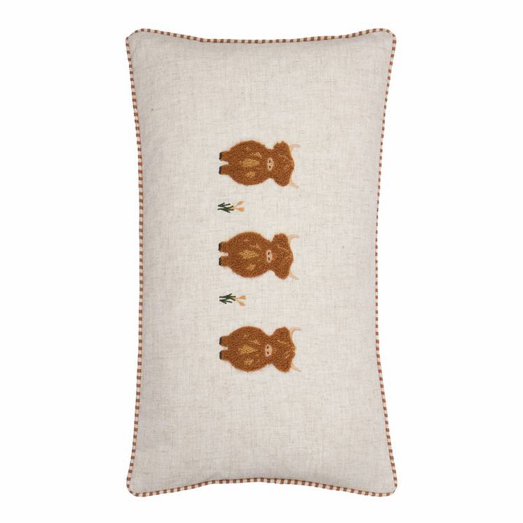 Wylder cushion highland cow beige 50x30cm, imported from the UK