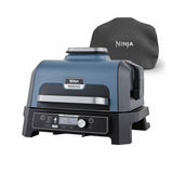 Ninja Woodfire Pro Connect XL electric BBQ and cover, blue (British brand)