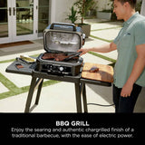 Ninja Woodfire Pro Connect XL electric BBQ and cover, blue (British brand)