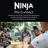 Ninja Woodfire Pro Connect XL electric BBQ and cover, blue (British brand)