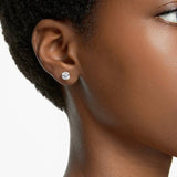 Swarovski gold-tone stud earrings with crystal stones - British product