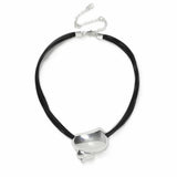 Revere Freedom silver shell pendant necklace on black cord - British product