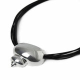 Revere Freedom silver shell pendant necklace on black cord - British product