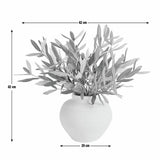 Artificial green olive tree in white resin pot 42cm (British brand)