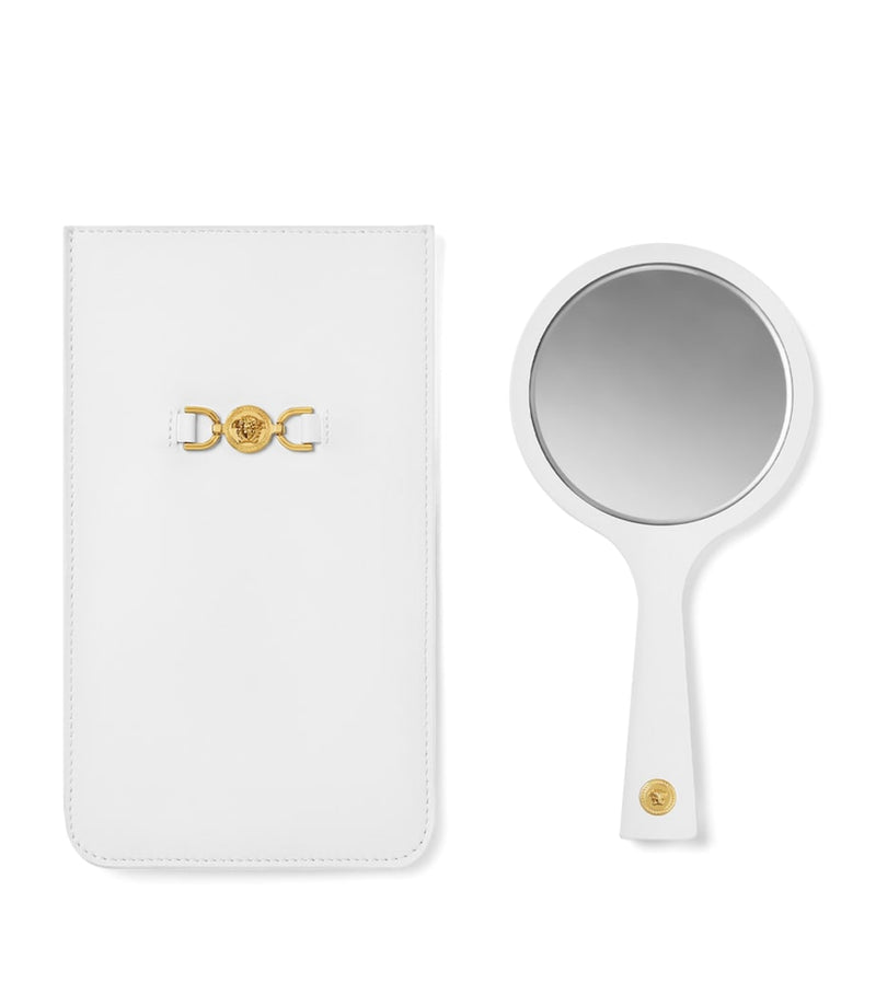 Versace Medusa hand mirror with gold hardware, UK version
