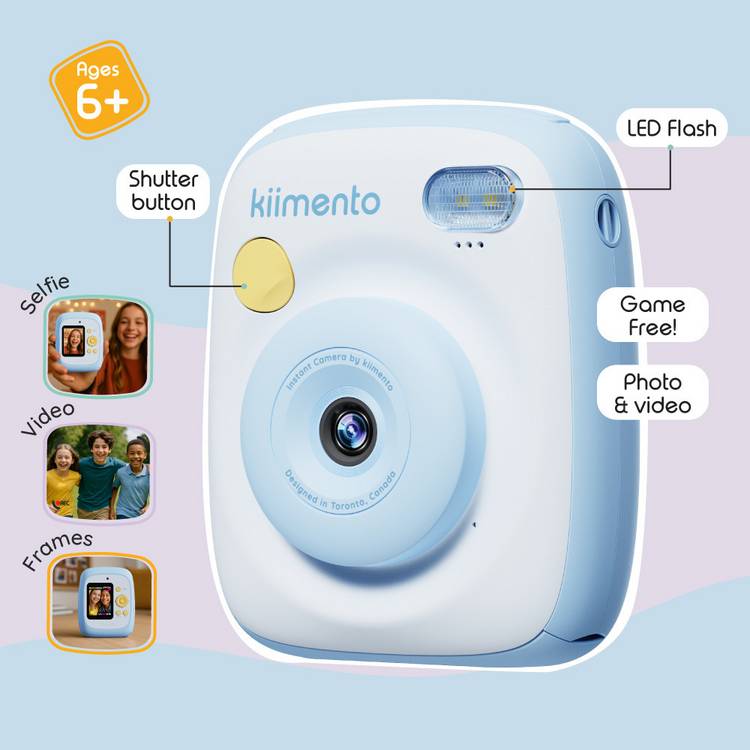 Kiimento kids instant print camera blue, imported from the UK