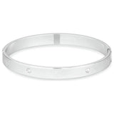 Lipsy silver plated heart bangle 7mm width, imported from the UK