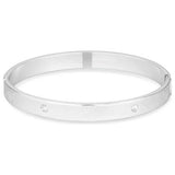 Lipsy silver plated heart bangle 7mm width, imported from the UK