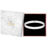 Lipsy silver plated heart bangle 7mm width, imported from the UK