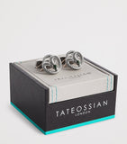 Tateossian Viper palladium enamel cufflinks 1.8cm (British brand)