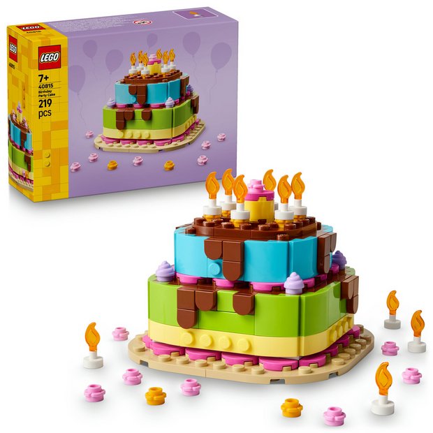 LEGO Birthday Party Cake set with candles and decorations - British product
