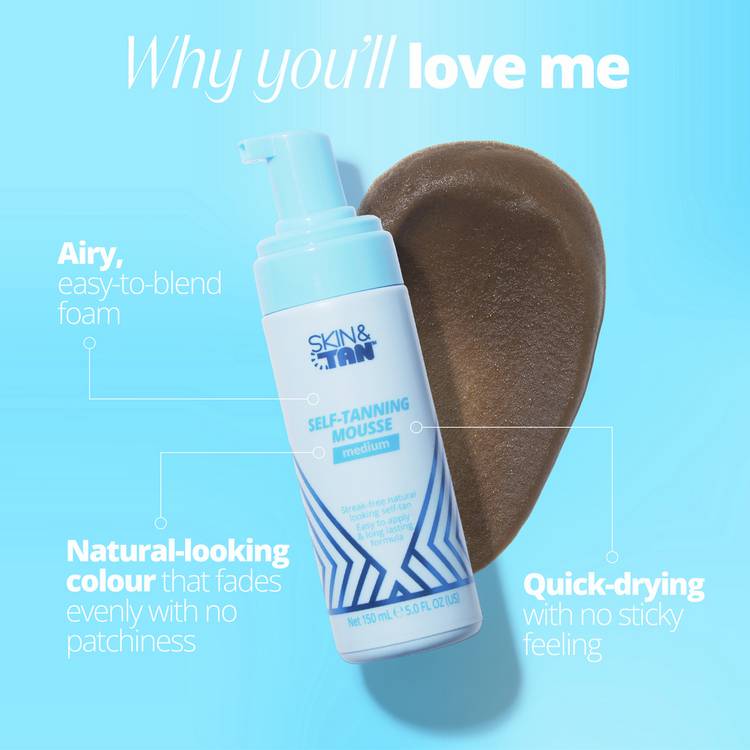 Skin and Tan self-tanning mousse 150ml, UK version