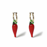 Freedom chilli drop hoop earrings gold-tone - British product