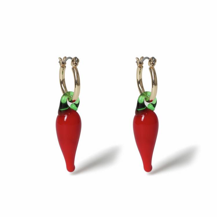 Freedom chilli drop hoop earrings gold-tone - British product
