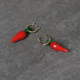 Freedom chilli drop hoop earrings gold-tone - British product