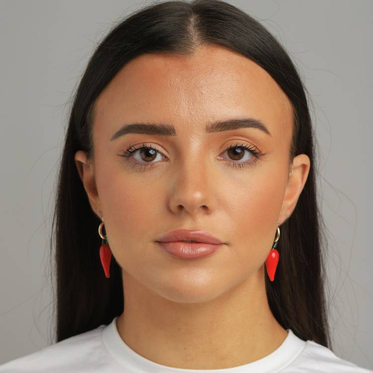 Freedom chilli drop hoop earrings gold-tone - British product