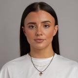 Revere gold pendant necklace black cord chain 45cm - British product