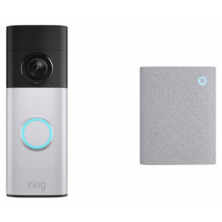 Ring Video Doorbell Plus with Chime Nickel Silver, UK version