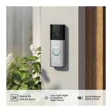 Ring Video Doorbell Plus with Chime Nickel Silver, UK version