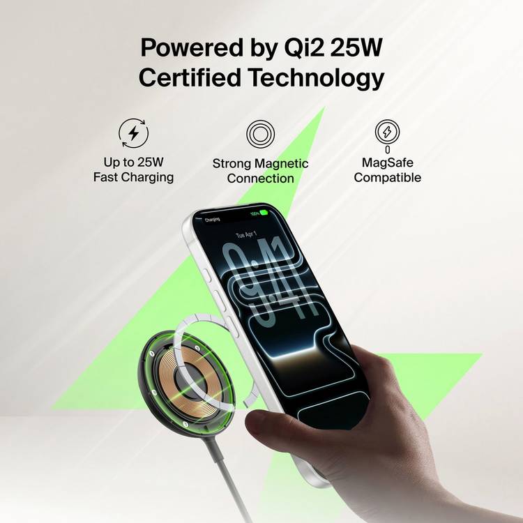Belkin Qi2 25W wireless charger with kickstand, UK version