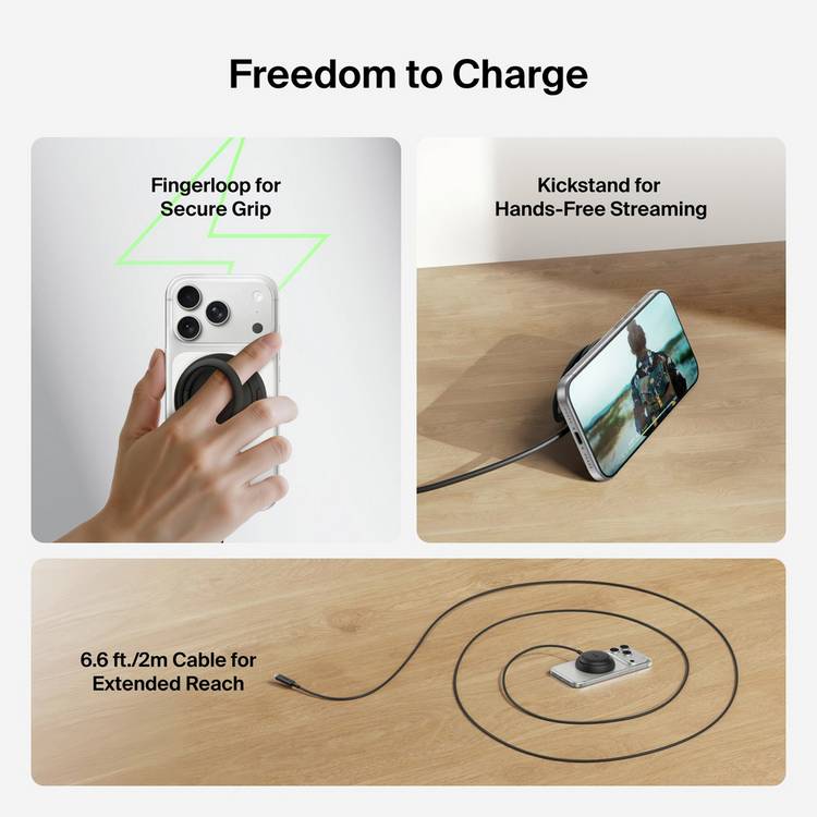 Belkin Qi2 25W wireless charger with kickstand, UK version