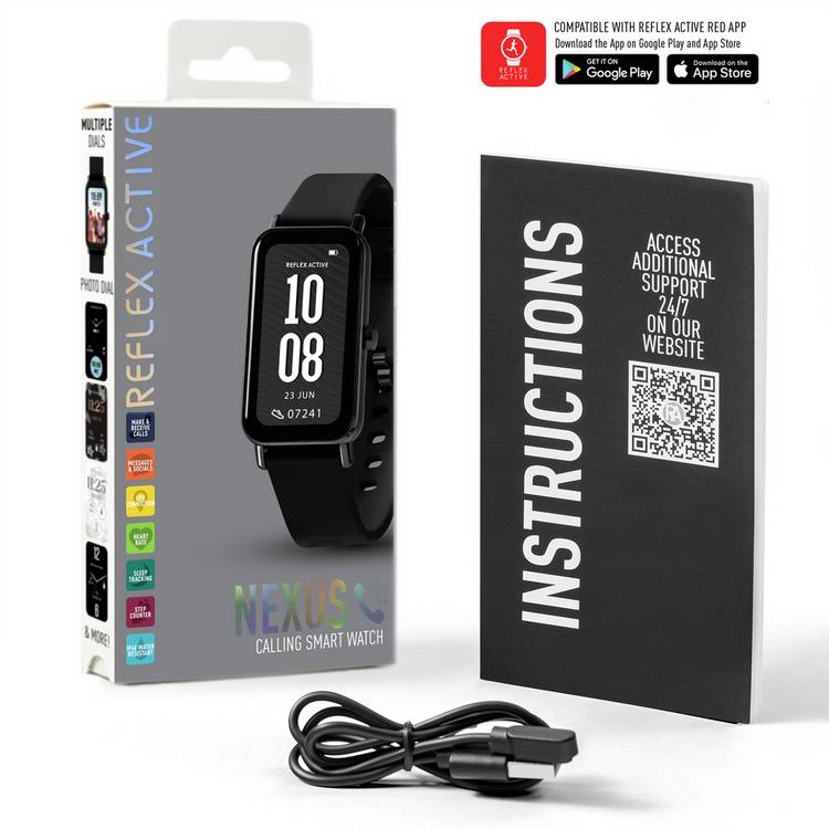 Reflex Active Nexus smart calling watch black silicone strap, UK version