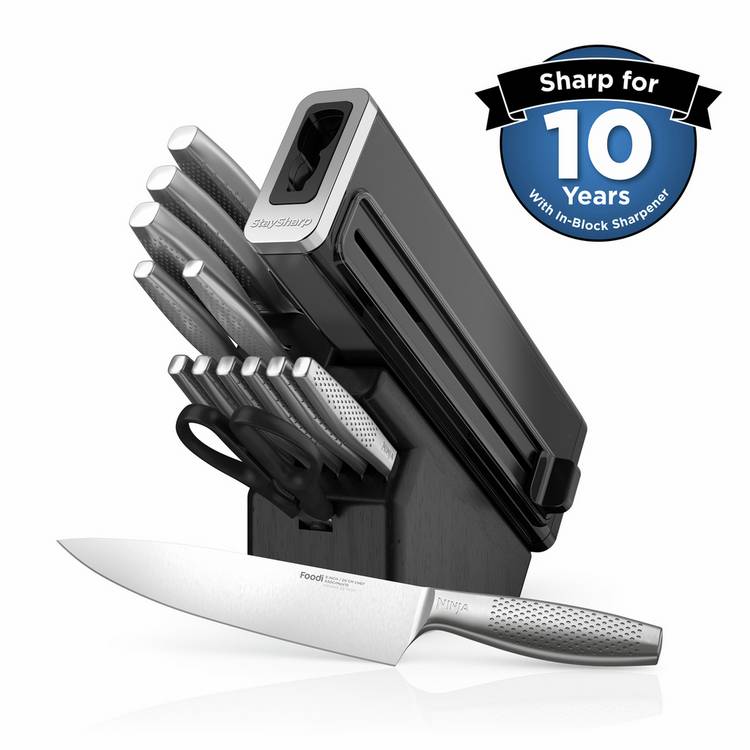 Ninja StaySharp 14 piece knife set with wooden block (British brand)