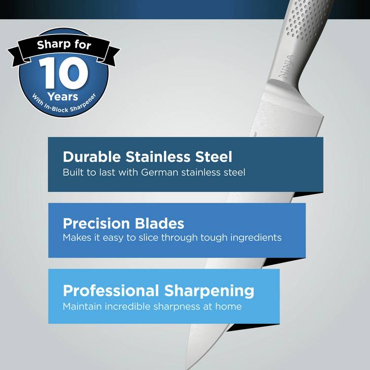 Ninja StaySharp 14 piece knife set with wooden block (British brand)