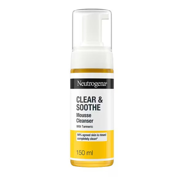 Neutrogena mousse cleanser clear and soothe 150ml, imported from the UK