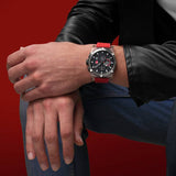 Ducati Supermoto chronograph watch with black dial and silicone strap, UK version