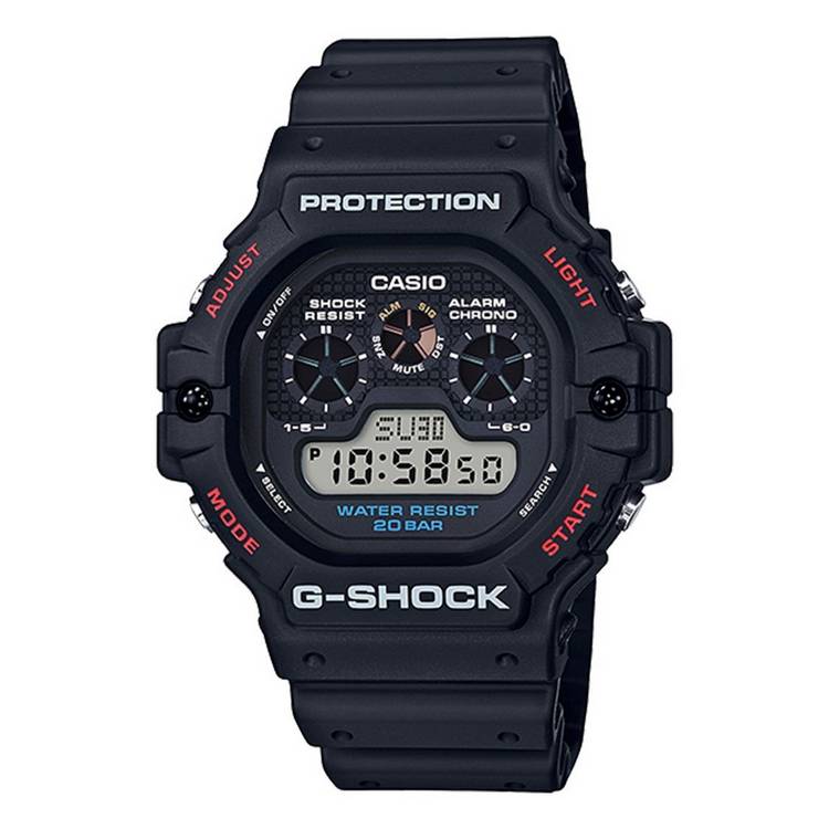 Casio G-Shock DW-5900U digital watch black dial black strap - British product