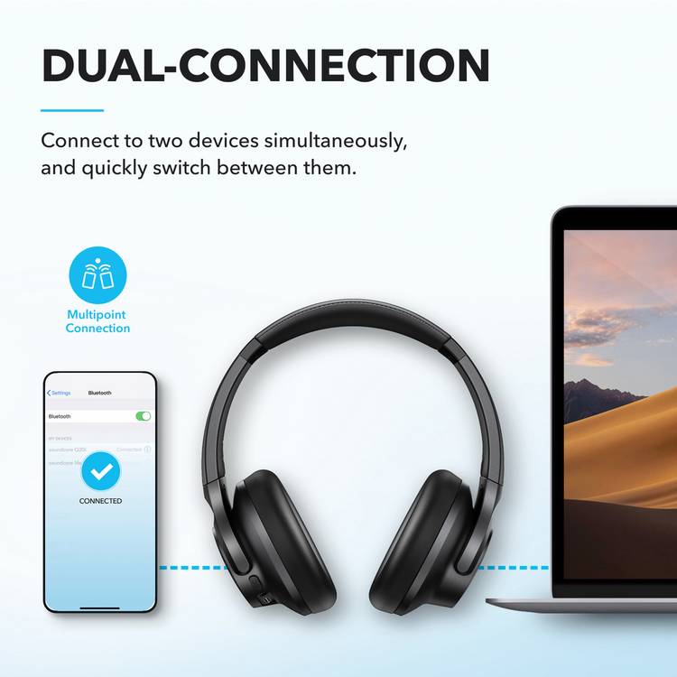 Soundcore Q21i over-ear noise-cancelling wireless headphones black (British brand)
