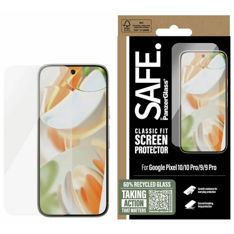 PanzerGlass SAFE screen protector for Google Pixel 10/9 (British brand)
