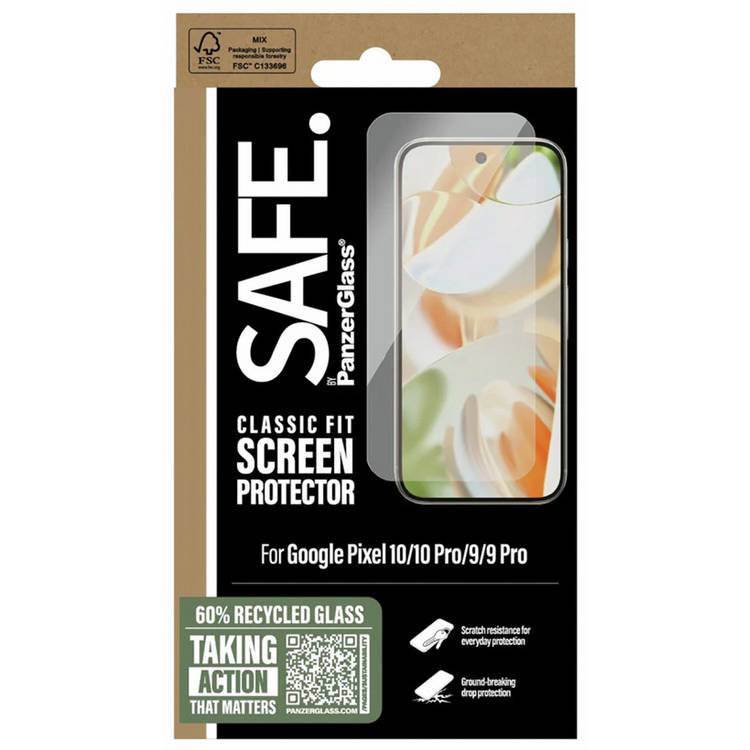 PanzerGlass SAFE screen protector for Google Pixel 10/9 (British brand)